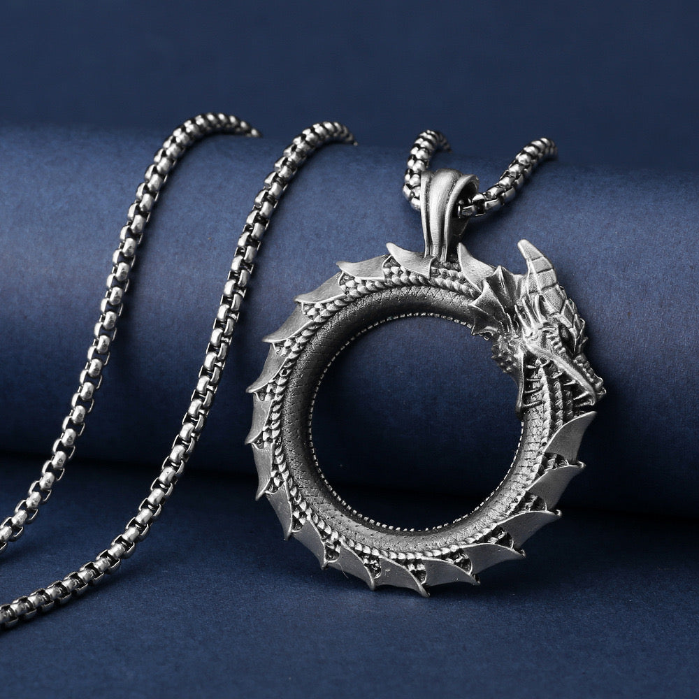 Dragon Ring Guardian Fashion Necklace Delivers Positive Energy