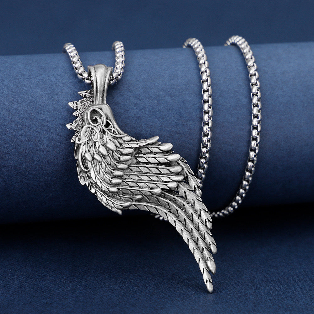 Personalized all-match titanium steel necklace Archangel Wing Pendant