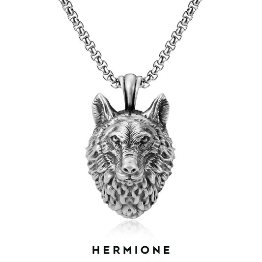 Fashionable Wolf Head Pendant Necklace