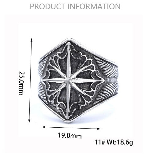 芒星守护：八芒星个性男款戒指