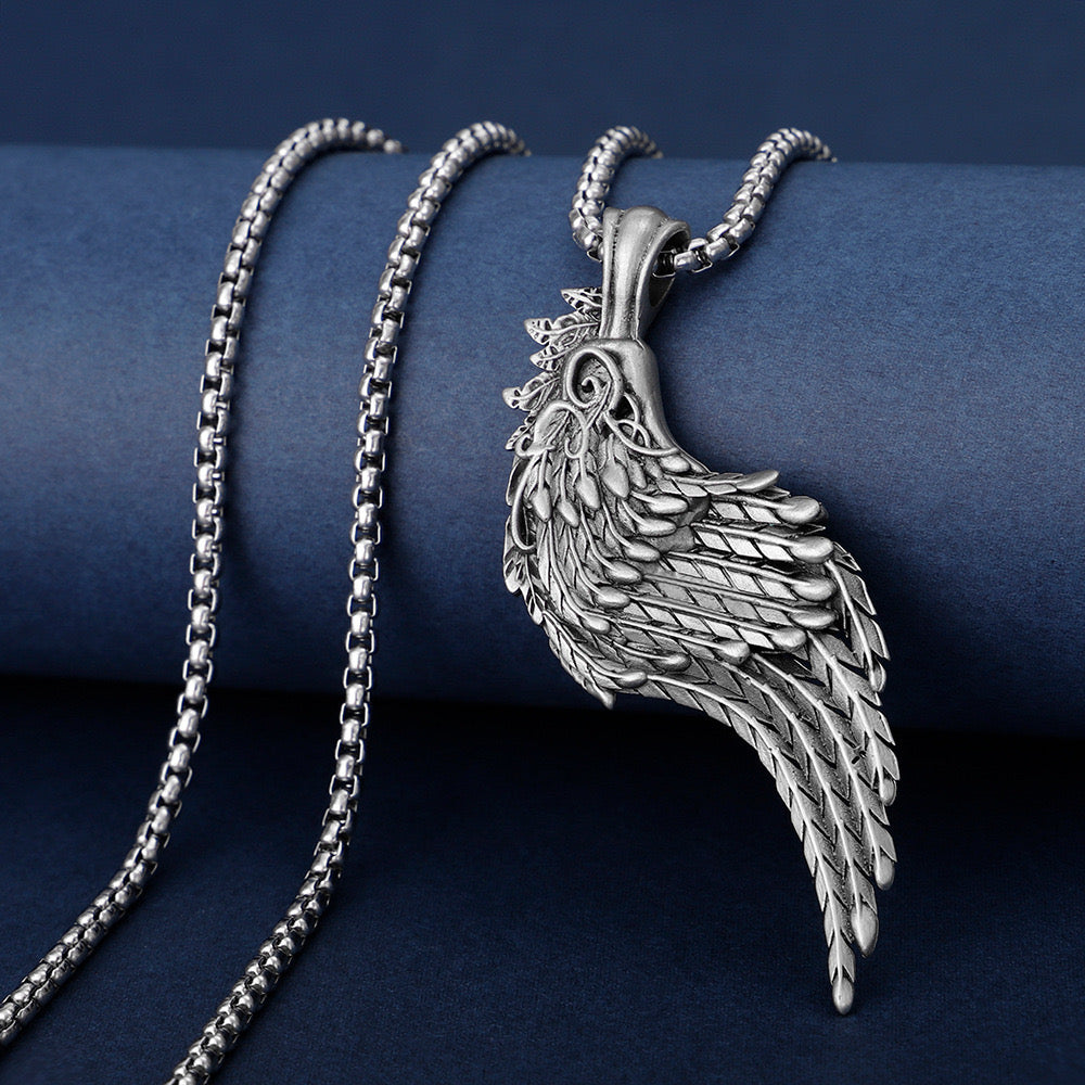 Personalized all-match titanium steel necklace Archangel Wing Pendant