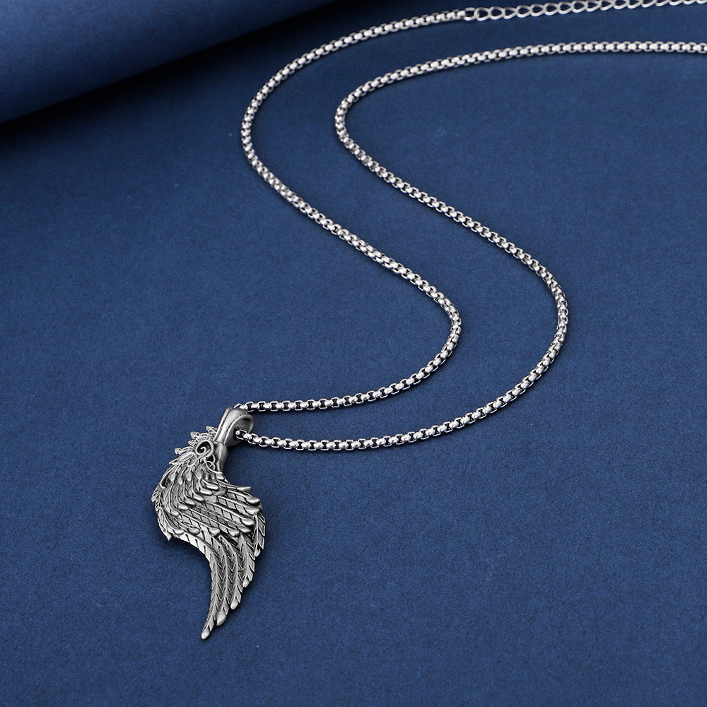 Personalized all-match titanium steel necklace Archangel Wing Pendant